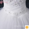 Alibaba cheap sleeveless puffy ball gown lace applique wedding dress